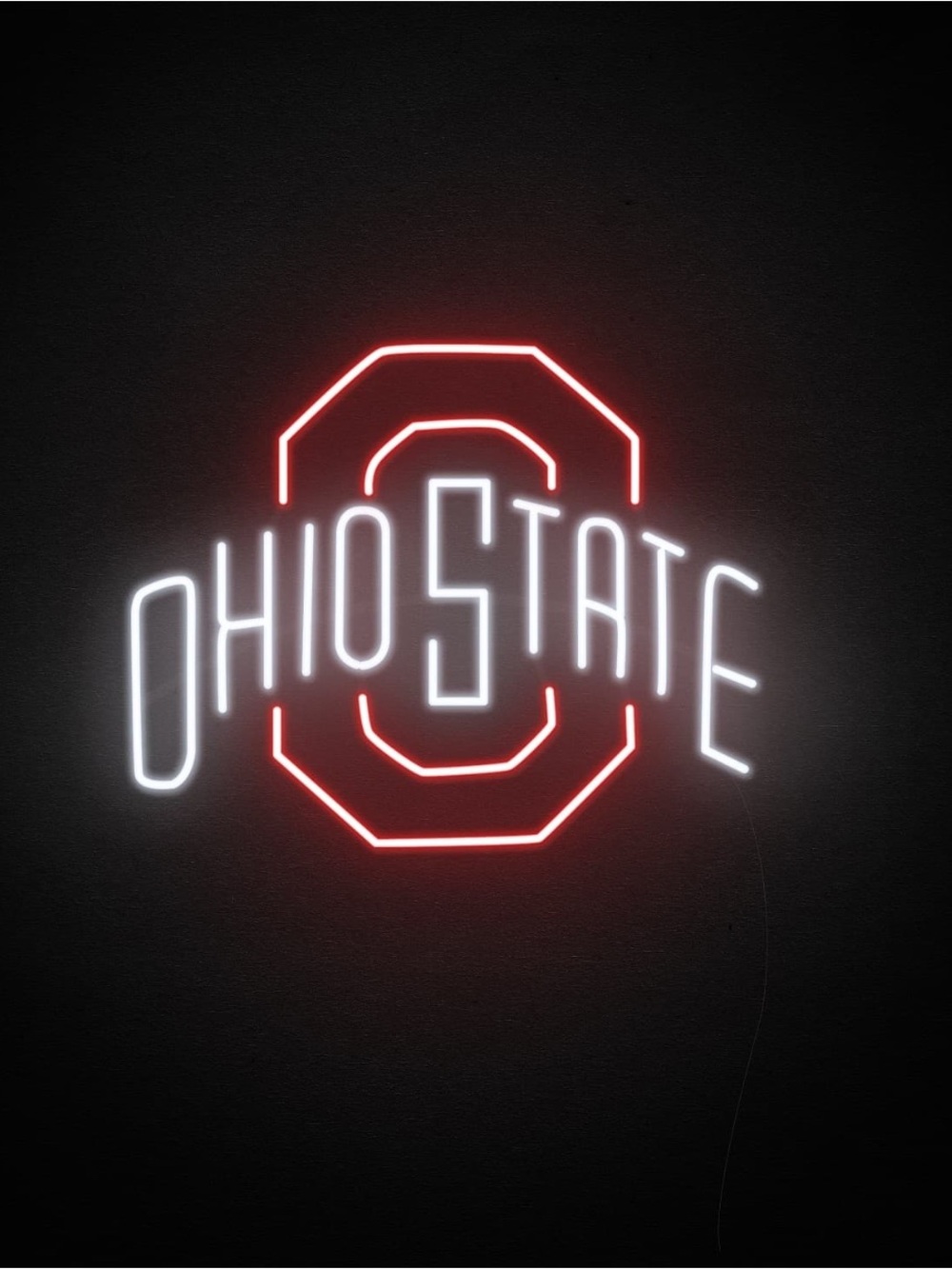 Ohio State Neon Wall Sign - Red and White